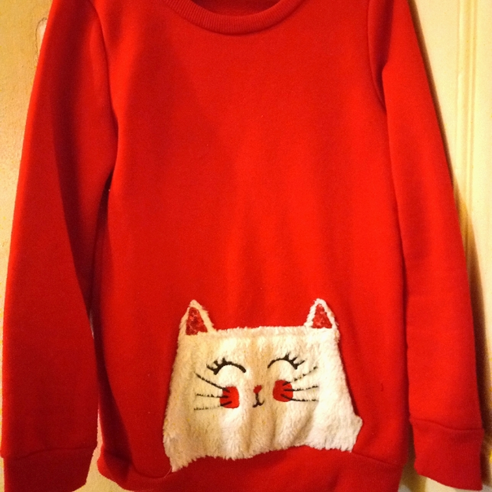 I am selling a red sweater and apart the matching